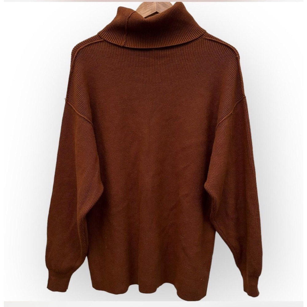 Free people womens softly structured tunic knit top sweater terracotta size m